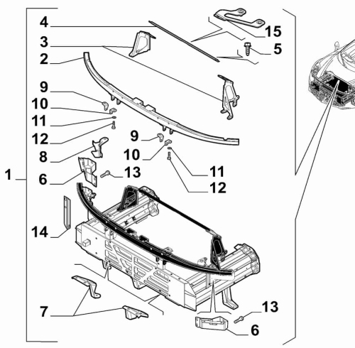 50547346 Belka przednia Alfa Romeo 4C