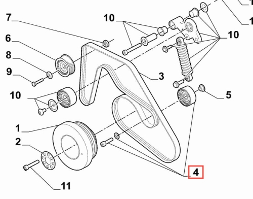 670051258 Rolka napinacza paska wielorowkowego Giulia