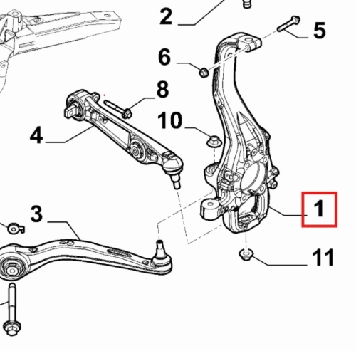 Zwrotnica przednia prawa Alfa Romeo Giulia Q4 2020-