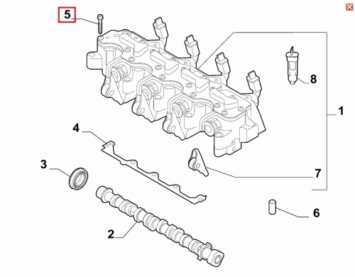 K06512131AA Śruba Mulitiair Giulia Stelvio Jeep Chrysler 2.0