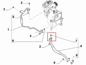 Uszczelka olejowa oring przewodu turbiny  Alfa Romeo Giulia Stelvio 2.0